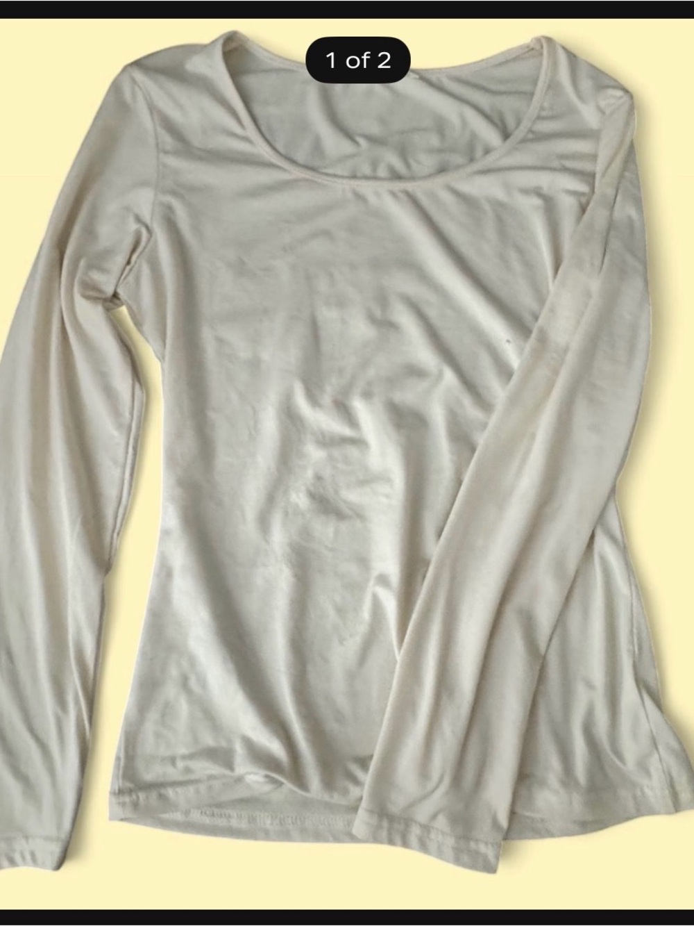 Everyday Scoop Neck Long-Sleeve Top — Cream